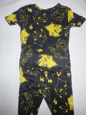 Pokemon Pikachu Kids Two-Piece Pajama Set - Black & Yellow